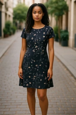 Vintage Y2K Floral Romatic Whimsigoth Byer Too Mini Dress Sz M Made In USA - Image 1 of 4