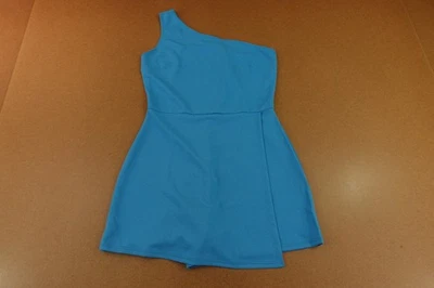 Moda Nova Mujer Talla Grande Azul Un Hombro The Reason Is You Mameluco Nuevo Foto 1 de 4