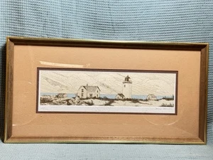 Vintage Etching James Jameson Ltd. Ed. 211/500 Lighthouse on Shore w/ COA - Picture 1 of 9