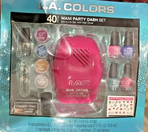 L.A. Colors 40 Pc Mani Party Dash Set Manicure SetWith Nail Dryer-Box is Damaged - Picture 1 of 11