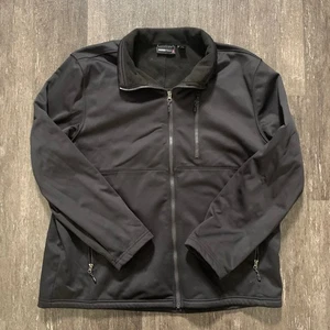 Chaqueta softshell SWISS TECH para hombre cremallera completa forrada de vellón negra XL resistente al agua - Imagen 1 de 5