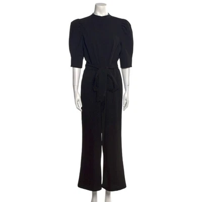 Alice + Olivia черный классический комбинезон Puff рукав широкая нога галстук ремень размер 4 - Изображение 1 из 4