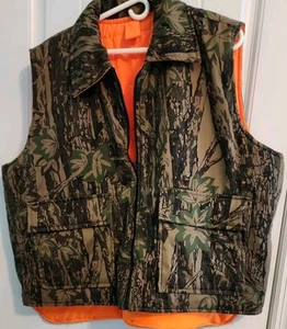 Rebark REVERSIBLE HUNTING CAMO BLAZE ORANGE ZIP UP VEST 2 XL? LIGHTWEIGHT - Picture 1 of 7