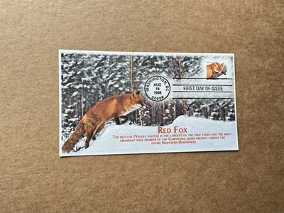 US 1998 FDC +Red Fox #3036 +KSC Add-On Cachet +Most Abundant in North America - Image 1 of 2