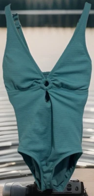 Traje de baño de una pieza verde cuello en V correas ajustables acolchado para mujer talla M 8-10 Foto 1 de 4