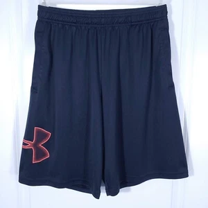 Under Armour Medium schwarze Shorts lose HeatGear Training Athletik Fitnessstudio rotes Logo - Bild 1 von 12
