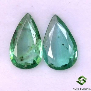 8x5 mm Natural Emerald Pear Cut Pair 0.96 CTS Untreated Loose Certified Gemstone - Picture 1 of 6