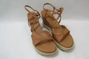 Nove sandali West tacchi zeppa naturali taglia 10 donna - Foto 1 di 6