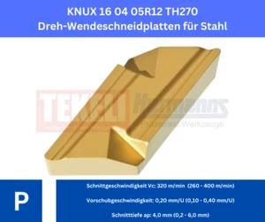 10 x KNUX 160405R12 TH270 placas de corte reversibles para girar acero - Imagen 1 de 3