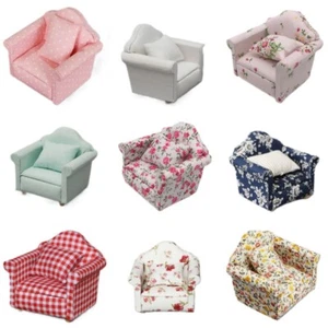 Lote Casa de Muñecas Miniatura Madera Individual Sofá Sillón Cojín Decoración 1:12 - Imagen 1 de 23