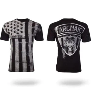 Camiseta Para Hombre Archaic by Affliction Uprising Now Bandera EE. UU. Negra Y2K S-4XL - Imagen 1 de 3