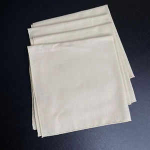 4 Vintage Linen Napkins 16.5" X 16.5" Pale Yellow Stitched Edge - Imagen 1 de 4