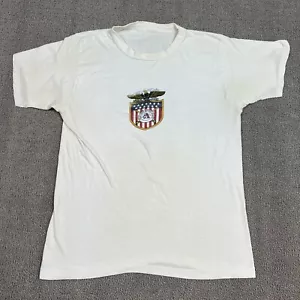 Vintage 50s Valley Forge Military Academy Crest T Shirt Mens Medium US Army - Picture 1 of 9