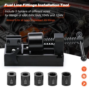 AN4-AN12 Fuel Line Fittings Installation Tool Fuel Hose Repair Tool Kit 4AN-12AN - Foto 1 di 12