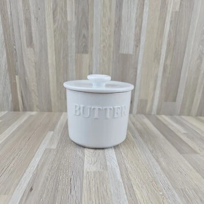 Prato de sino Fitz & Floyd Everyday porcelana branca estilo francês manteiga - Imagem 1 de 4