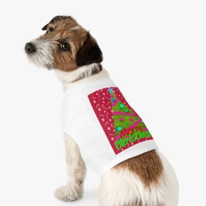 Merry Christmas Tree Pet Tank Top Dog Tank Top Shirt - Picture 1 of 10