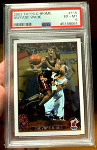 Dwyane Wade RC 2003-2004 Topps Chrome Rookie Card#115 PSA6!Heat G RC GOAT HOF - Picture 1 of 4
