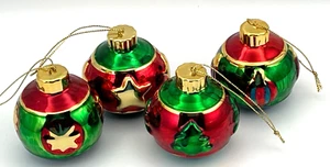 Set of 4 Living Quarters Miniature Glass Ball Ornaments 2.25" – Tree, Star, Ball - Picture 1 of 11