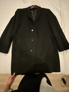 Saks Fifth Ave Cashmere Coat Black SZ L - Picture 1 of 6