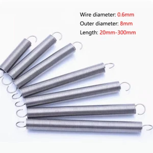 0.6x8x20mm to 0.6x8x300mm 304 Stainless Steel Big Small Tension Springs 8mm OD - Picture 1 of 9