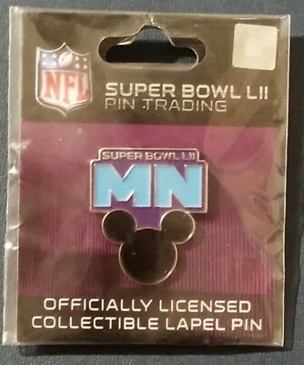 NFL Superbowl 52 LII 2018 Pin de intercambio de solapa Disney Mickey Mouse Ears Super Bowl Foto 1 de 2