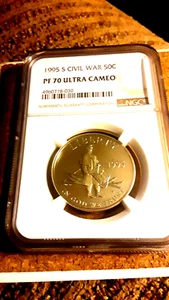 Ultra Cameo 1995 S PF 70 Civil War Commemorative 50 Cent ( Value $260 ) - Picture 1 of 2