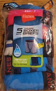 Hanes Boys Red Label Tartan Boxer Assorted Medium 5 Pair Medium 10-12 Soft - Picture 1 of 5