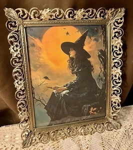 Bruja victoriana, Halloween, estampado enmarcado vintage B - Imagen 1 de 4