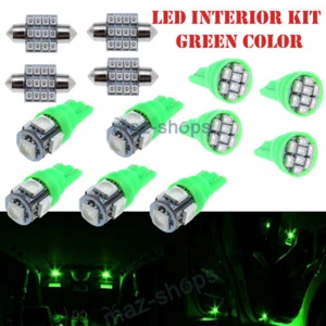 13x Green LED T10 & 31mm Festoon Bulbs Packge Kit for Interior Map & Dome Lights - Picture 1 of 6