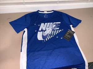 Nike Dri Fit Sz M Boys Blue Shirt - Picture 1 of 6