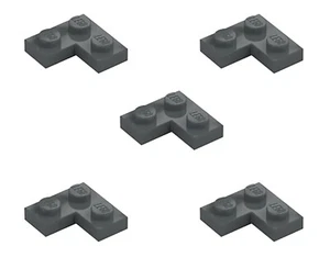 5 New LEGO Dark Stone Grey 2x2 Corner Plates 2420 angle flat city building elbow - Picture 1 of 6
