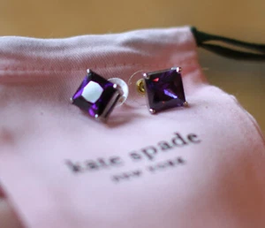 orecchini kate spade new york blocchi gioielli borchie viola quadrati - Foto 1 di 7