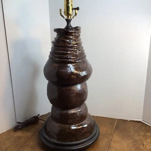 Ceramic Unique Lamp Vintage Possibly Hand Made Glazed - Picture 1 of 22