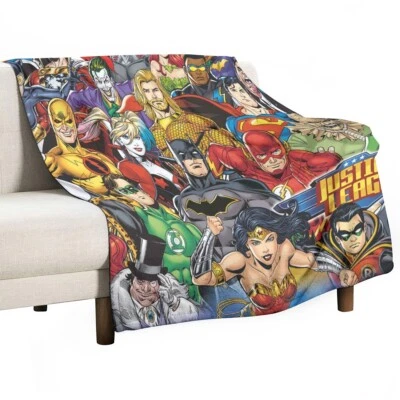Best! DC Comics Justice League Warm Single-Side Printing Flannel Fleece Blanket - Image 1 of 3