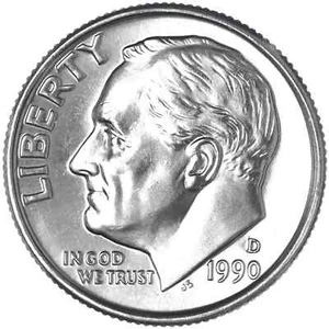 1990 D Roosevelt Dime Uncirculated US Mint - Picture 1 of 2
