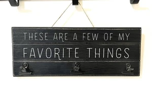 5.125x13.25x1” OD Favorite Things Screen print Wood w-Routed Line Plq & Clips - Picture 1 of 3