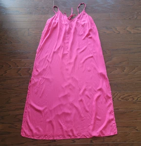 NWT Old Navy XL Maxi Dress Spaghetti Strap V Neck Rayon Pink - Picture 1 of 11