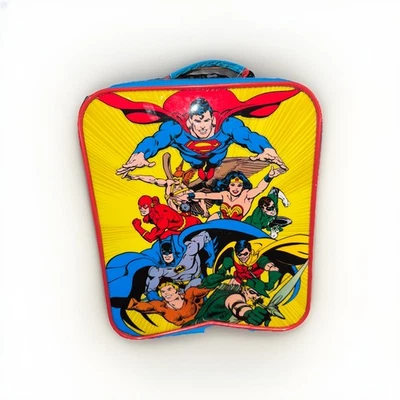 JUSTICE LEAGUE Travel SUITCASE / TROLLY w ROLLERS Six Flags Exclusive 2007 VTG. - Image 1 of 4