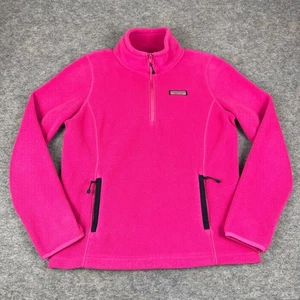 Vineyard Vines 1/4 Zip Fleece Pullover Polyester Pockets Pink Womens Medium M - Picture 1 of 11