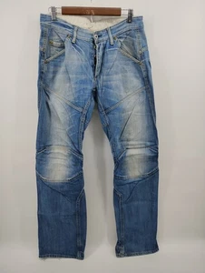 G Star RAW Jeans Men 32x33 Blue Elwood Loose Tapered Leg Double Knee Moto Biker - Picture 1 of 11