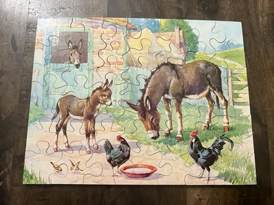 Vintage Victory Wooden Donkeys Children’s Puzzle 50 Pieces Complete - Image 1 of 4