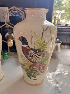LENOX USA GAME BIRD RING NECK PHEASANT LIMITED EDITION VASE - Picture 1 of 1