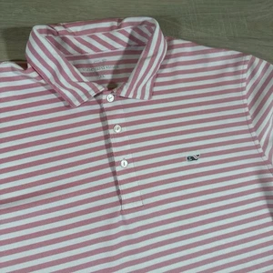 Vineyard Vines Performance Striped Stretch Golf Polo Shirt Men’s Sz XL White - Picture 1 of 6