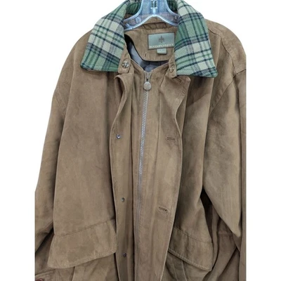 Vintage Rainforest Men's Suede Jacket Size L Brown Goose Down Western Cowboy - Image 1 of 4