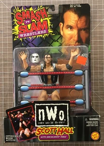 WCW NWO Scott Hall Smash N Slam Wrestling Figure ToyBiz, 1999 Black & White NIP - Picture 1 of 10