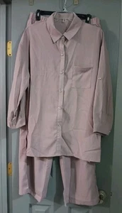 NWOT Size XL 2-Piece Taupe Easy-Care Pant Suit - Picture 1 of 7