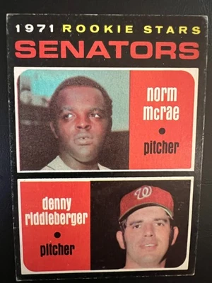 1971 Topps Senators Rookie Stars #93 Norm McRae Denny Riddleberger (RC) - Image 1 of 2