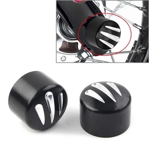 Tapas de tuerca de eje delantero para Harley Softail Touring Street Glide Black Motor - Imagen 1 de 9