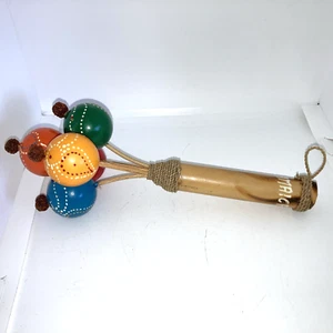 Hand Painted Bamboo Balloons/Balls Shaker/Maraca Jamaica - Picture 1 of 8
