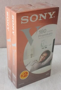 Anciennes cassettes video VHS, Sony Premium 180, sous blister, vintage - Photo 1/4